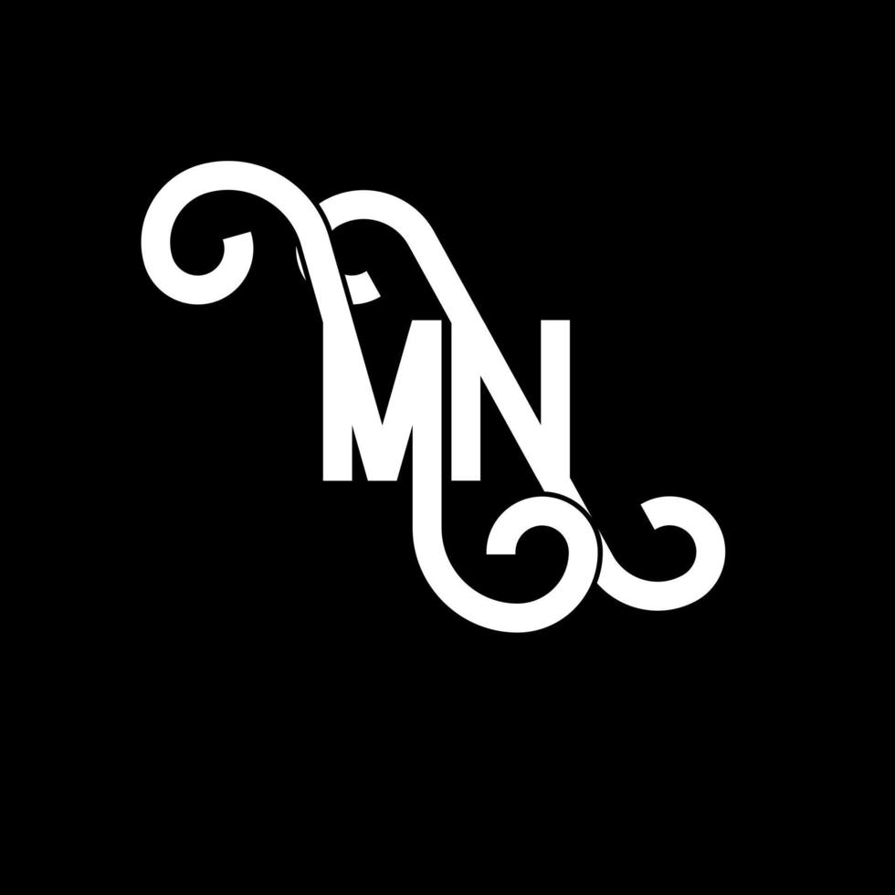 MN Letter Logo Design. Initial letters MN logo icon. Abstract letter MN minimal logo design template. M N letter design vector with black colors. mn logo