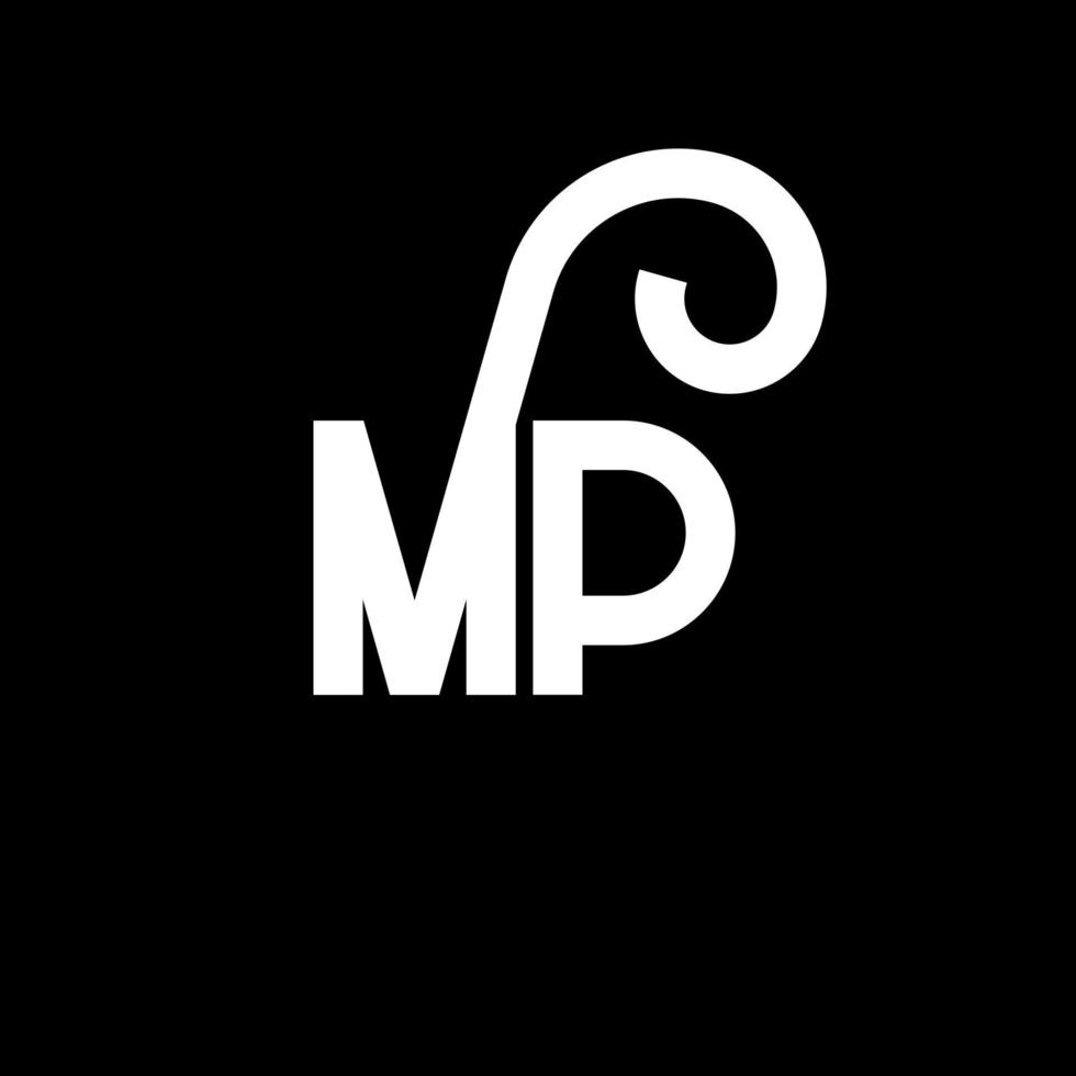 diseño de logotipo de letra mp. icono del logotipo de letras iniciales mp. plantilla de diseño de logotipo mínimo de letra abstracta mp. vector de diseño de letra mp con colores negros. logotipo de mp