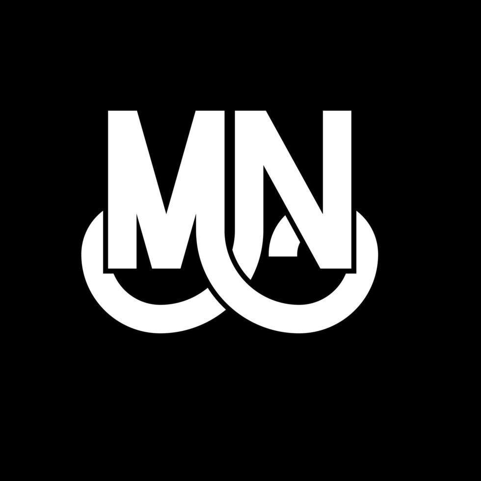 MN Letter Logo Design. Initial letters MN logo icon. Abstract letter MN minimal logo design template. M N letter design vector with black colors. mn logo