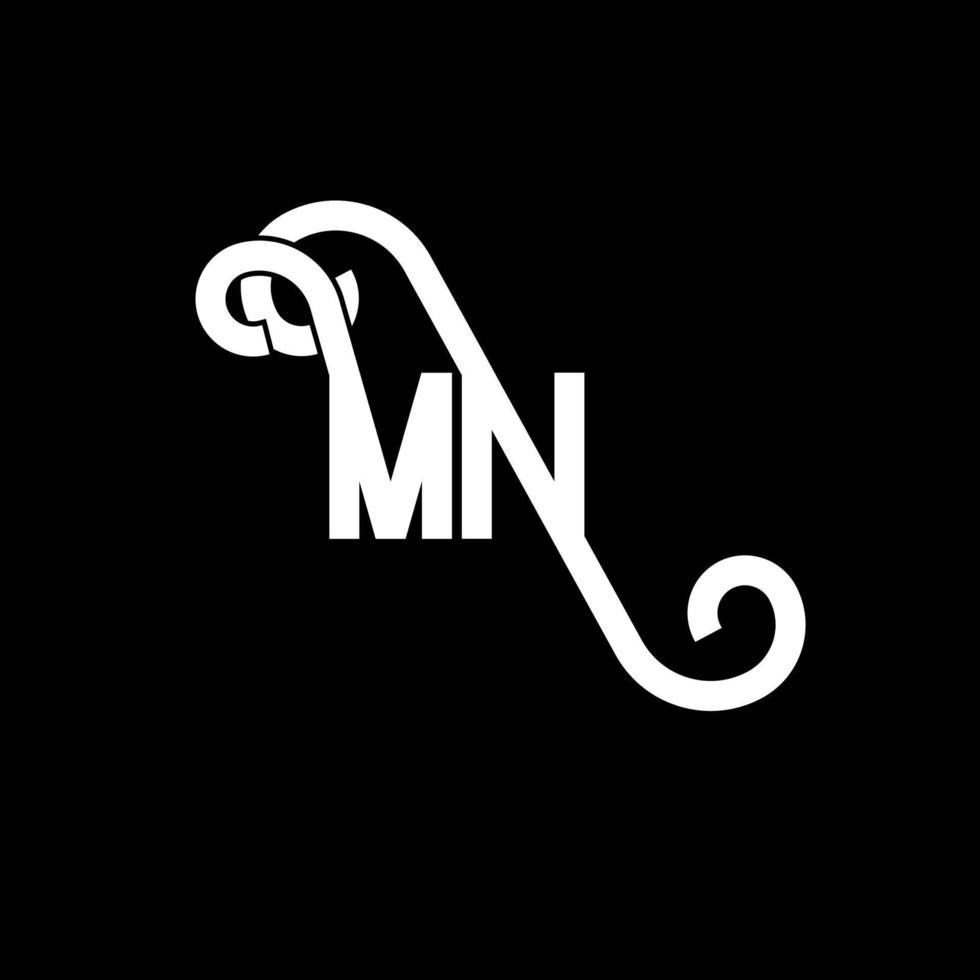 MN Letter Logo Design. Initial letters MN logo icon. Abstract letter MN minimal logo design template. M N letter design vector with black colors. mn logo