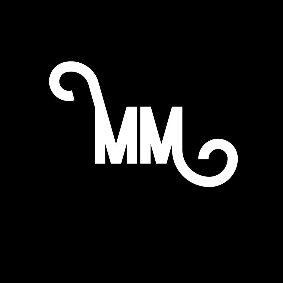MM Letter Logo Design. Initial letters MM logo icon. Abstract letter MM minimal logo design template. M M letter design vector with black colors. mm logo