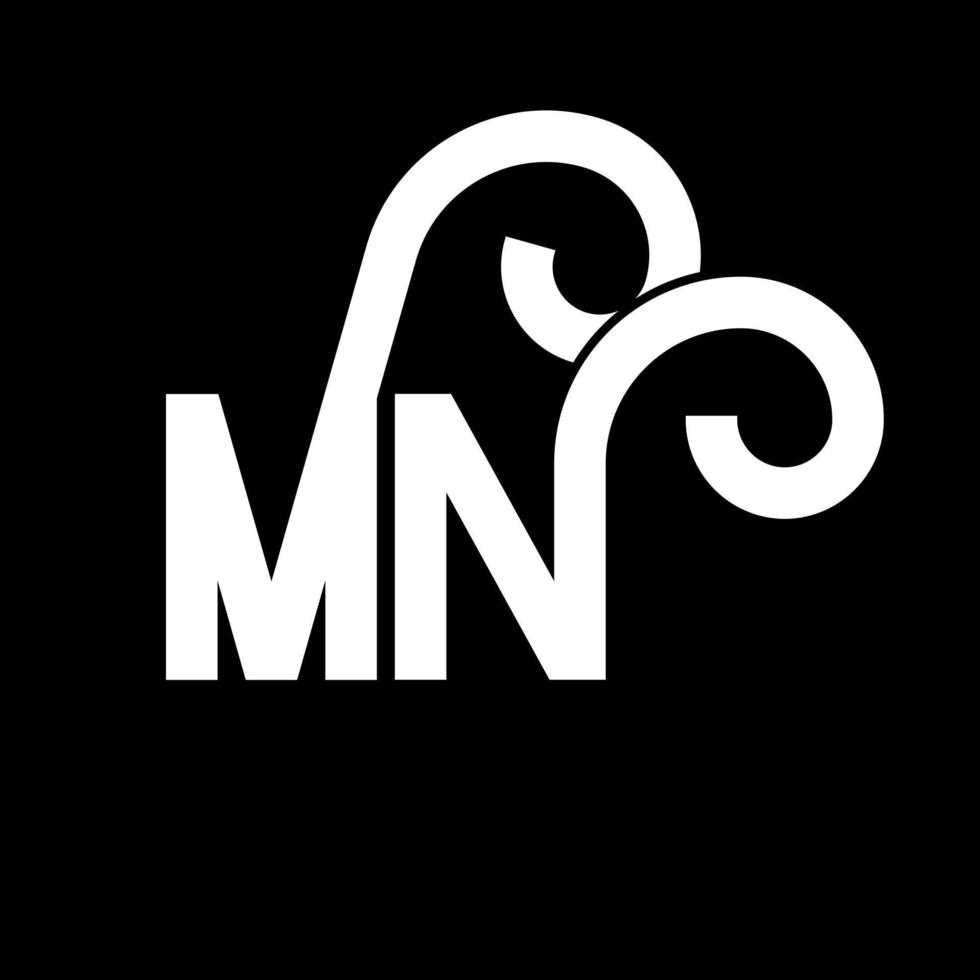 MN Letter Logo Design. Initial letters MN logo icon. Abstract letter MN minimal logo design template. M N letter design vector with black colors. mn logo