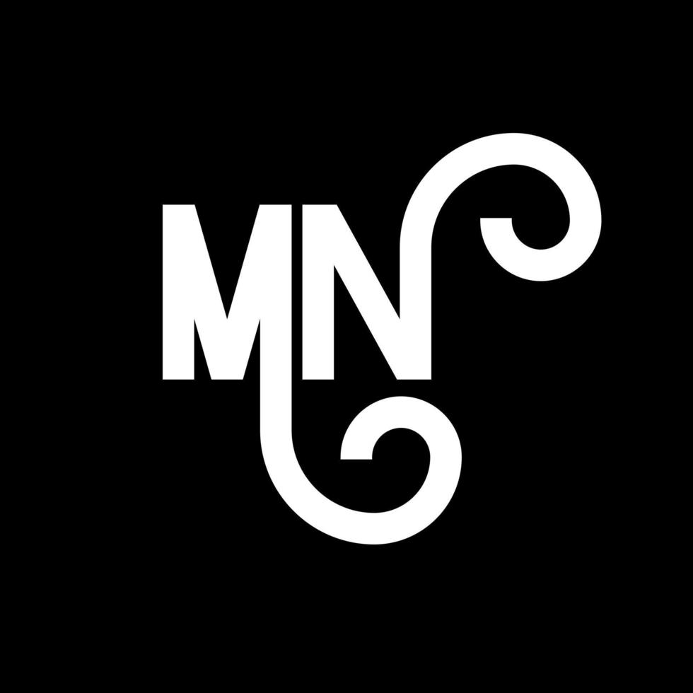 MN Letter Logo Design. Initial letters MN logo icon. Abstract letter MN minimal logo design template. M N letter design vector with black colors. mn logo