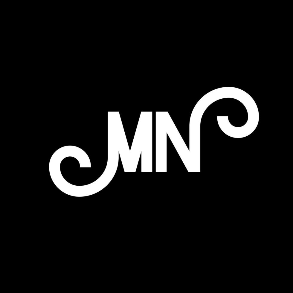 MN Letter Logo Design. Initial letters MN logo icon. Abstract letter MN minimal logo design template. M N letter design vector with black colors. mn logo