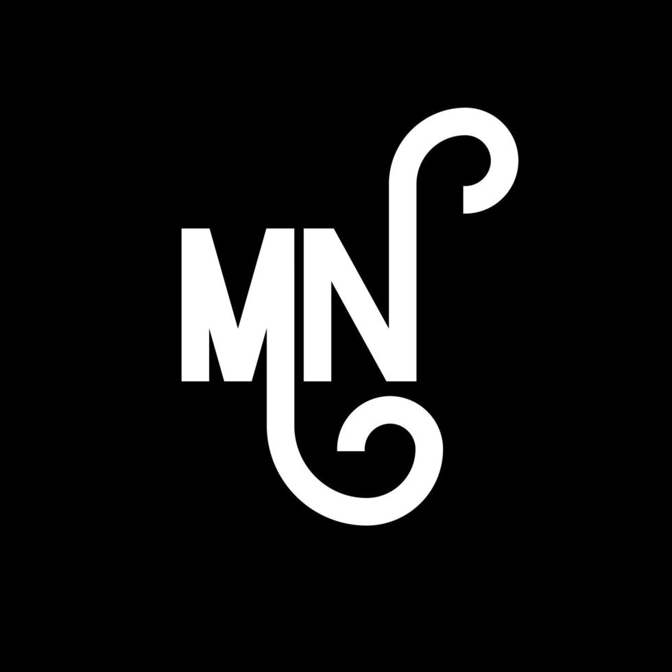 MN Letter Logo Design. Initial letters MN logo icon. Abstract letter MN minimal logo design template. M N letter design vector with black colors. mn logo