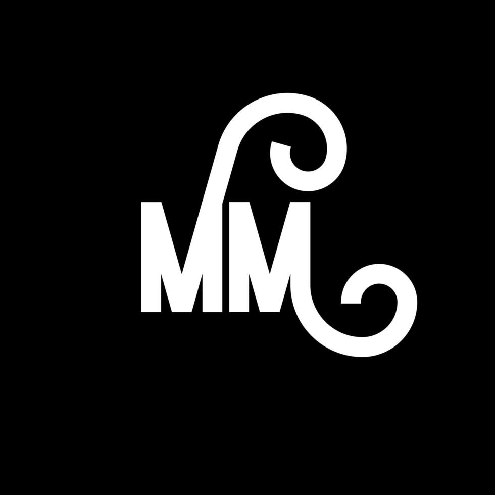 MM Letter Logo Design. Initial letters MM logo icon. Abstract letter MM minimal logo design template. M M letter design vector with black colors. mm logo