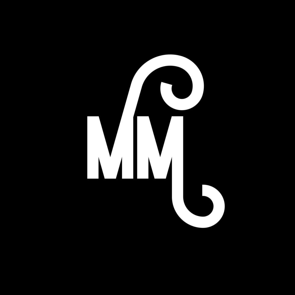 MM Letter Logo Design. Initial letters MM logo icon. Abstract letter MM minimal logo design template. M M letter design vector with black colors. mm logo