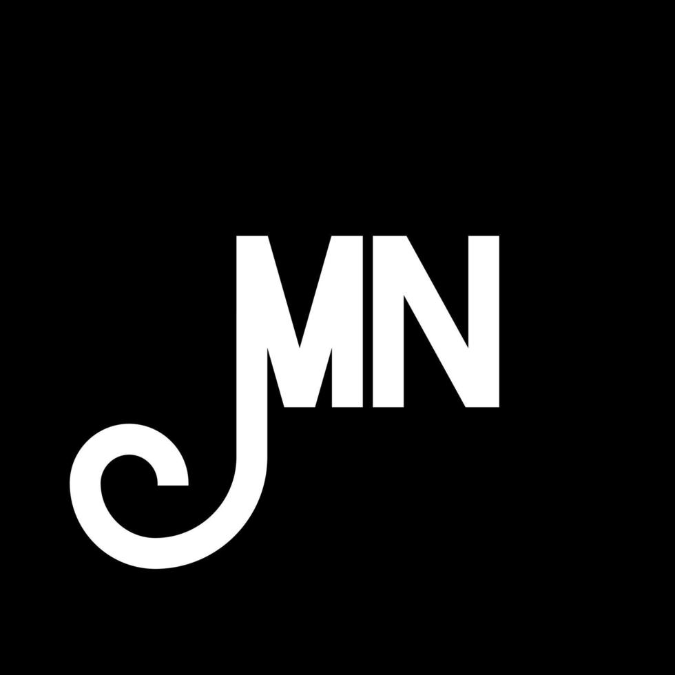MN Letter Logo Design. Initial letters MN logo icon. Abstract letter MN minimal logo design template. M N letter design vector with black colors. mn logo