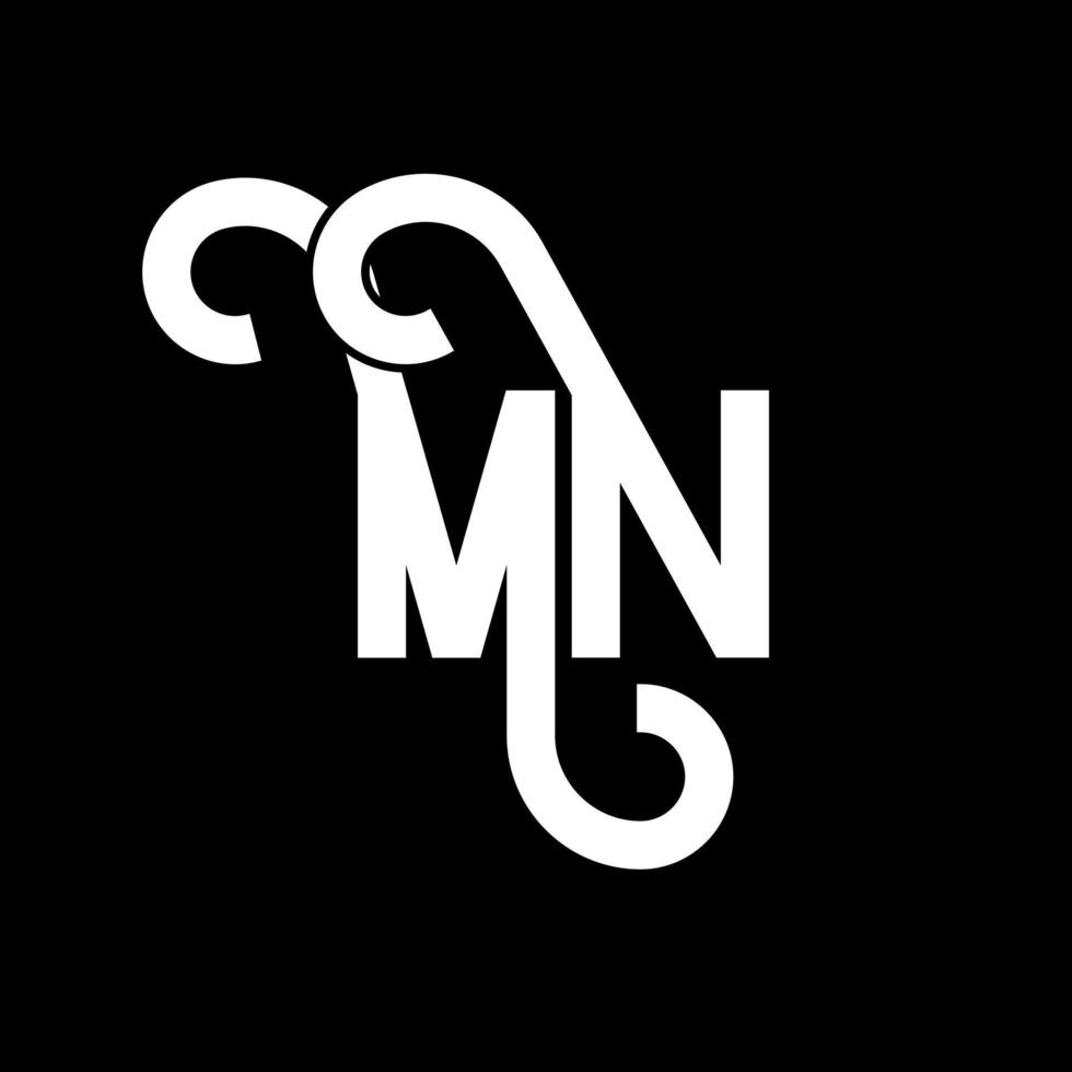 MN Letter Logo Design. Initial letters MN logo icon. Abstract letter MN minimal logo design template. M N letter design vector with black colors. mn logo