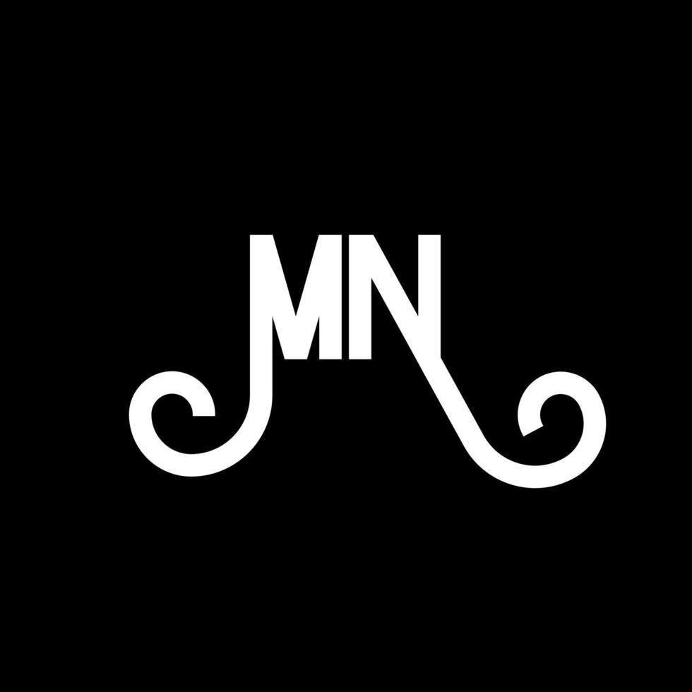 MN Letter Logo Design. Initial letters MN logo icon. Abstract letter MN minimal logo design template. M N letter design vector with black colors. mn logo