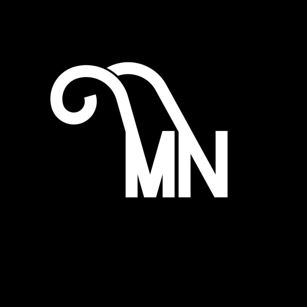 MN Letter Logo Design. Initial letters MN logo icon. Abstract letter MN minimal logo design template. M N letter design vector with black colors. mn logo