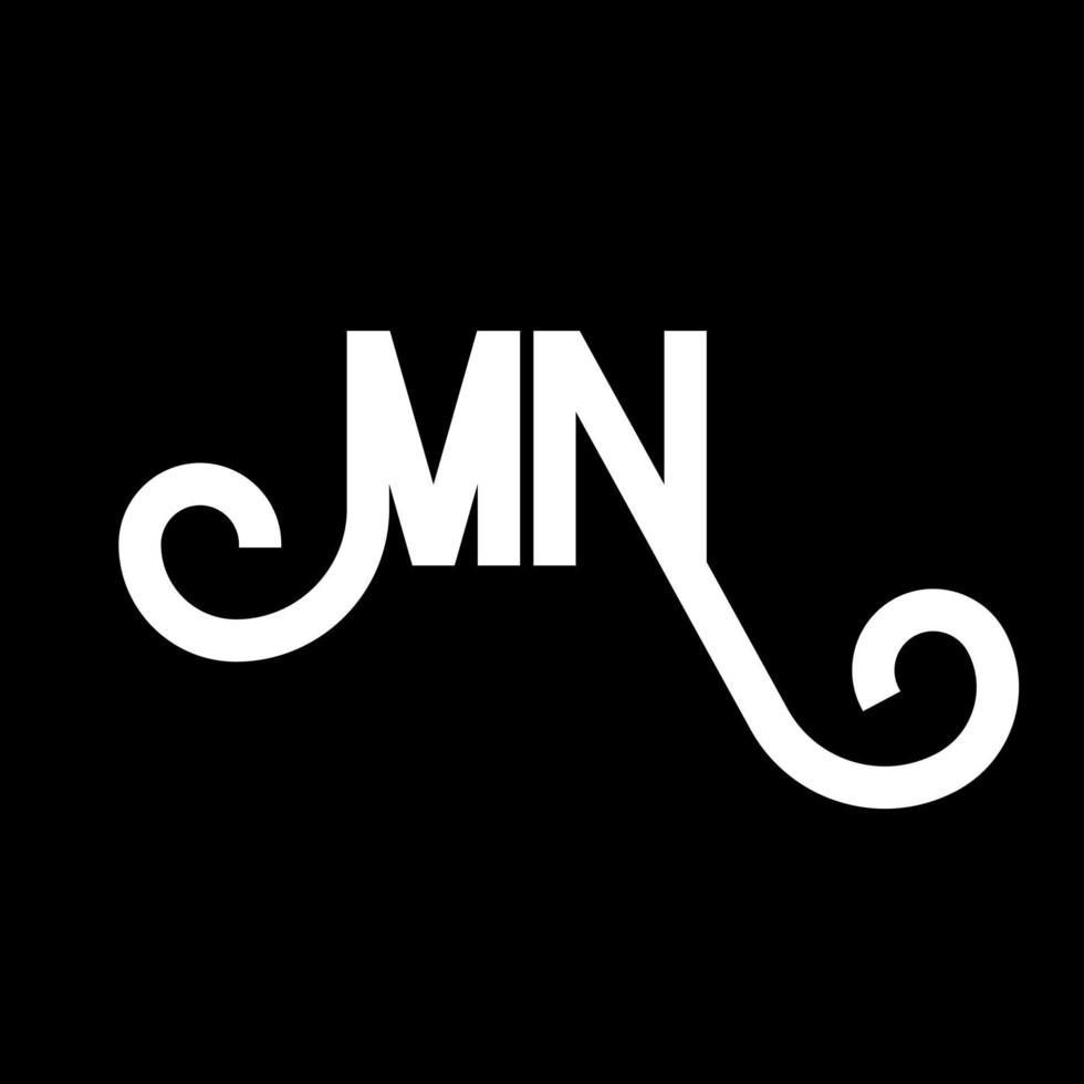 MN Letter Logo Design. Initial letters MN logo icon. Abstract letter MN minimal logo design template. M N letter design vector with black colors. mn logo