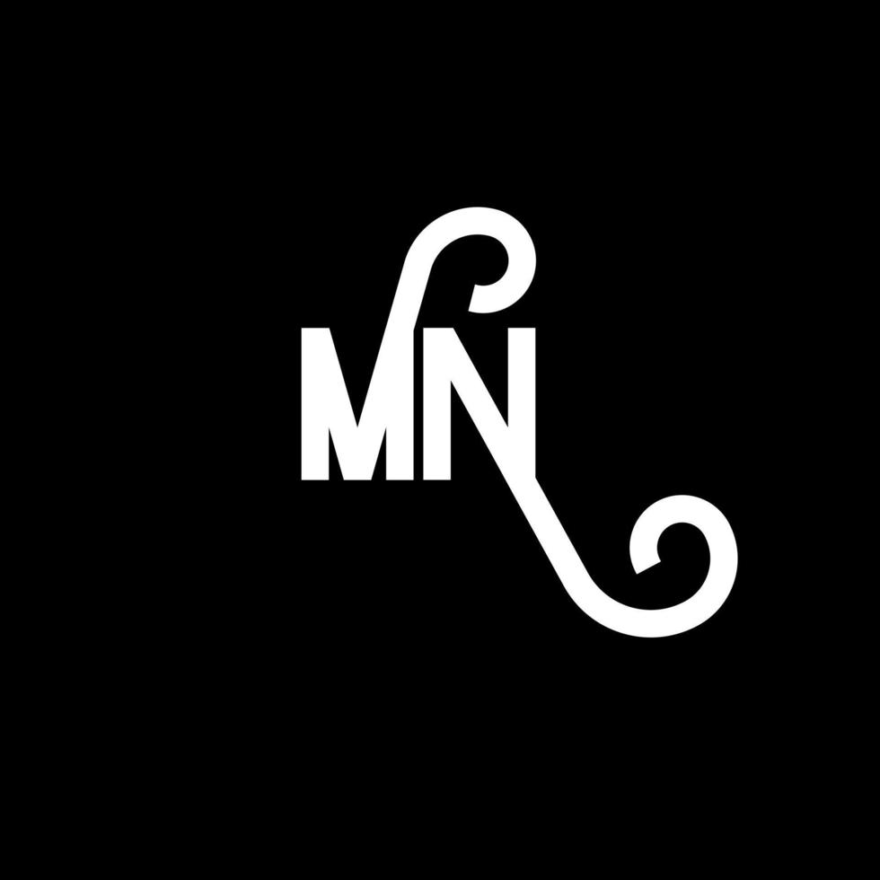 MN Letter Logo Design. Initial letters MN logo icon. Abstract letter MN minimal logo design template. M N letter design vector with black colors. mn logo