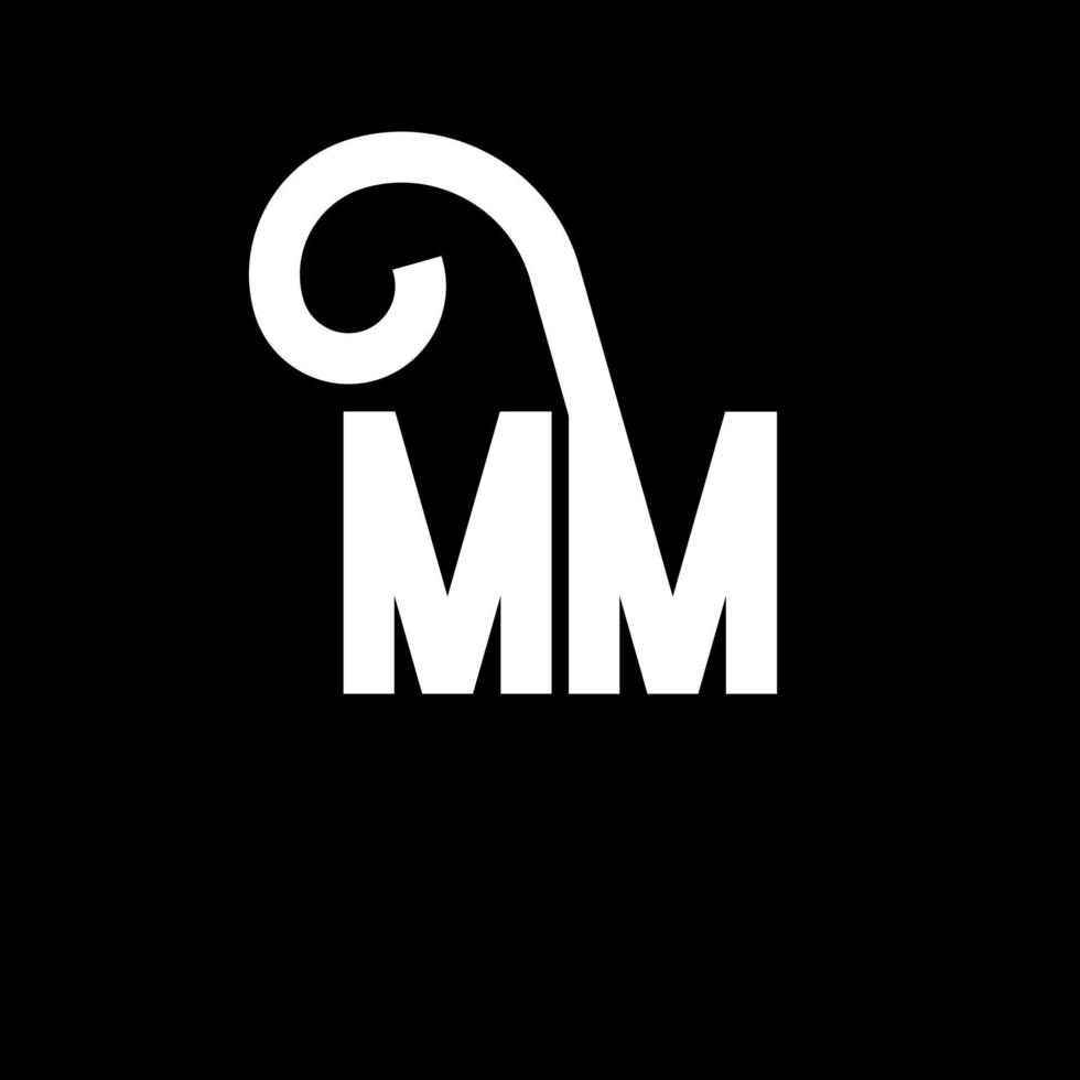 MM Letter Logo Design. Initial letters MM logo icon. Abstract letter MM minimal logo design template. M M letter design vector with black colors. mm logo
