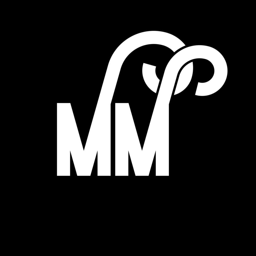MM Letter Logo Design. Initial letters MM logo icon. Abstract letter MM minimal logo design template. M M letter design vector with black colors. mm logo