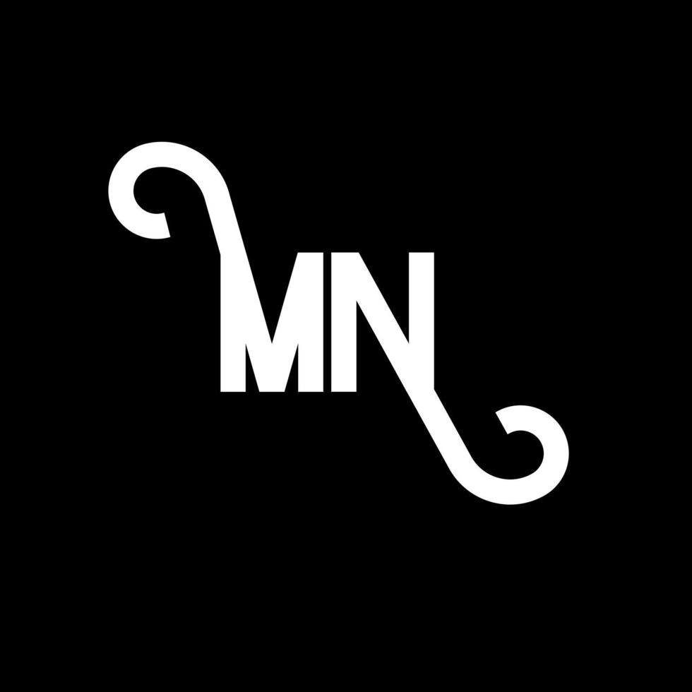 MN Letter Logo Design. Initial letters MN logo icon. Abstract letter MN minimal logo design template. M N letter design vector with black colors. mn logo