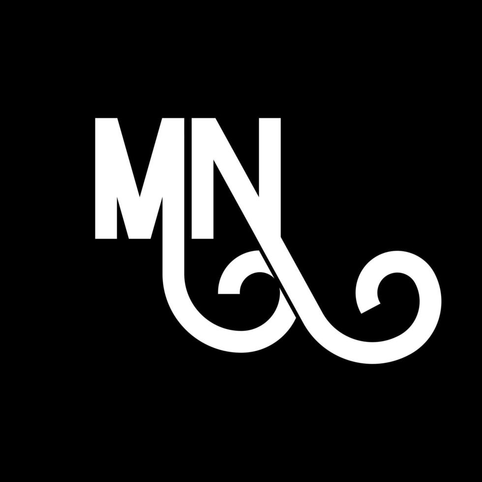 MN Letter Logo Design. Initial letters MN logo icon. Abstract letter MN minimal logo design template. M N letter design vector with black colors. mn logo