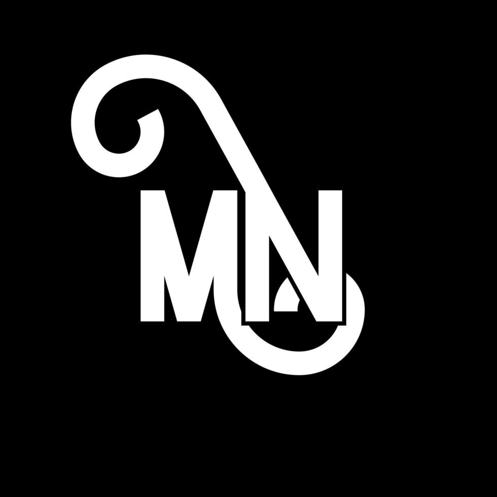 MN Letter Logo Design. Initial letters MN logo icon. Abstract letter MN minimal logo design template. M N letter design vector with black colors. mn logo