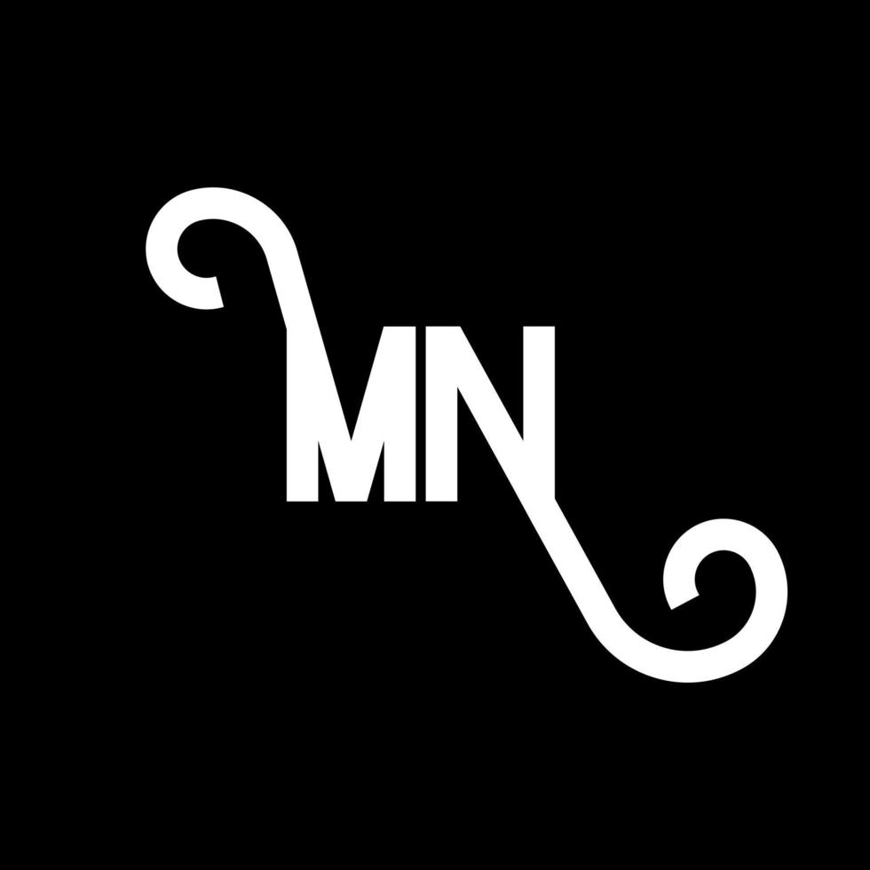 MN Letter Logo Design. Initial letters MN logo icon. Abstract letter MN minimal logo design template. M N letter design vector with black colors. mn logo