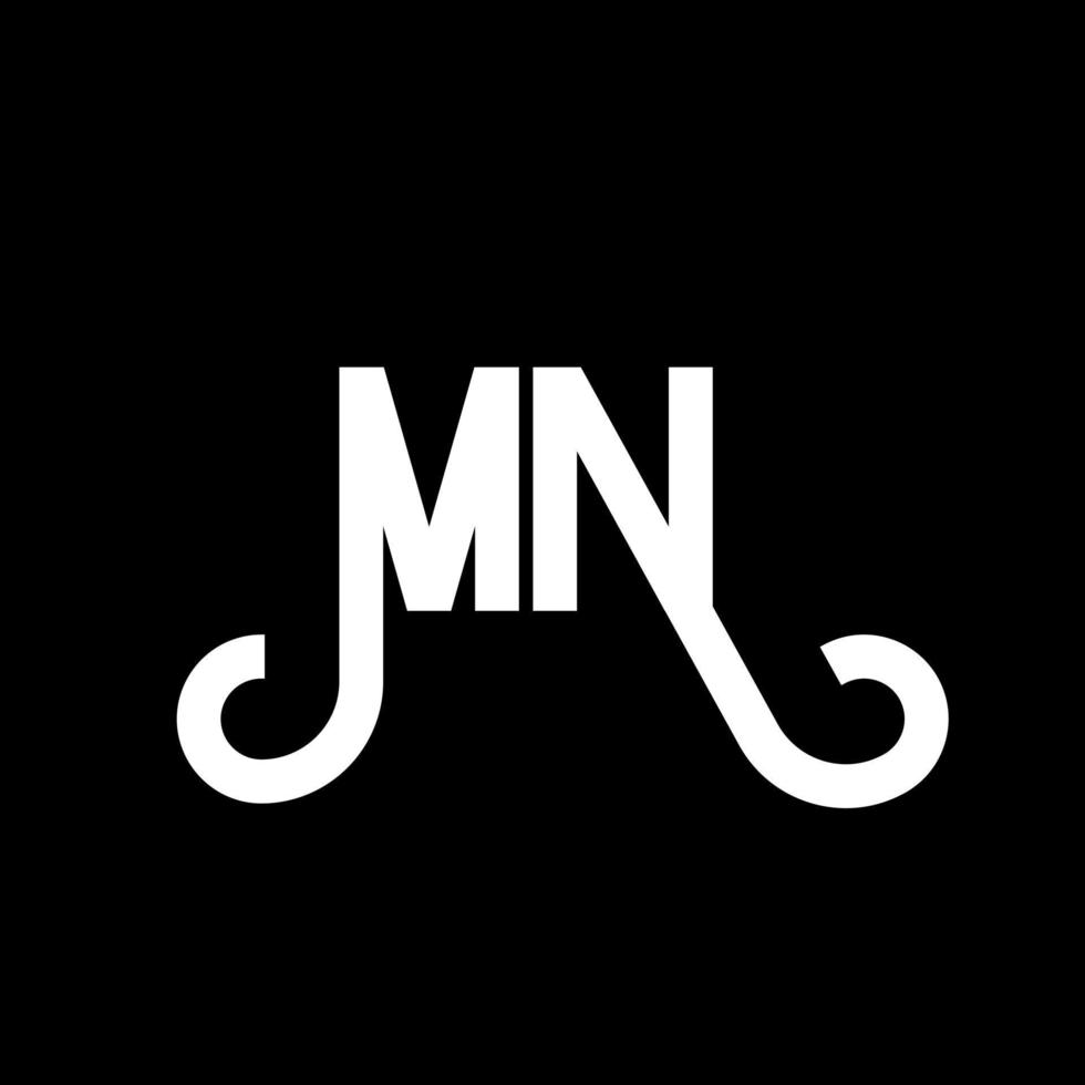 MN Letter Logo Design. Initial letters MN logo icon. Abstract letter MN minimal logo design template. M N letter design vector with black colors. mn logo