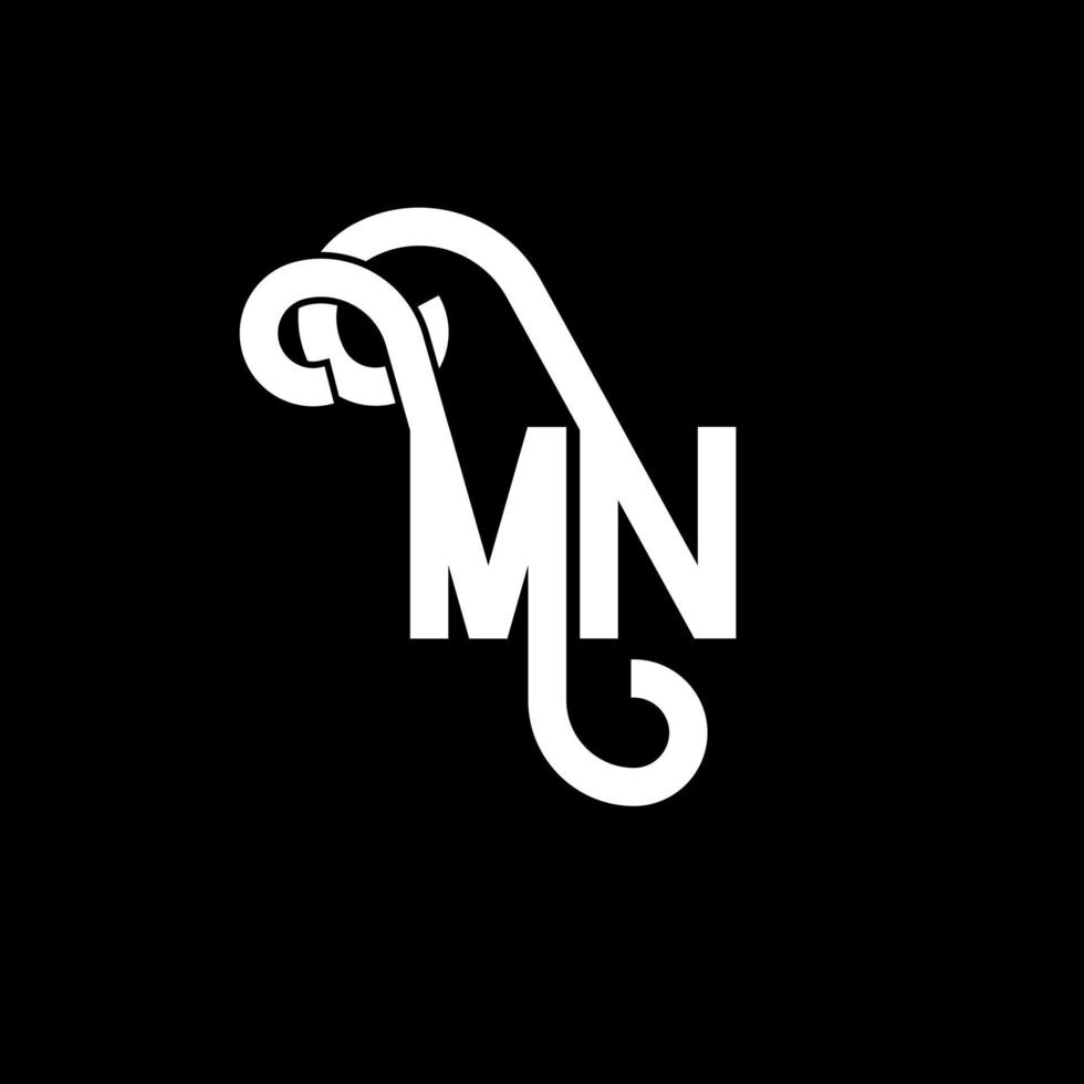 MN Letter Logo Design. Initial letters MN logo icon. Abstract letter MN minimal logo design template. M N letter design vector with black colors. mn logo