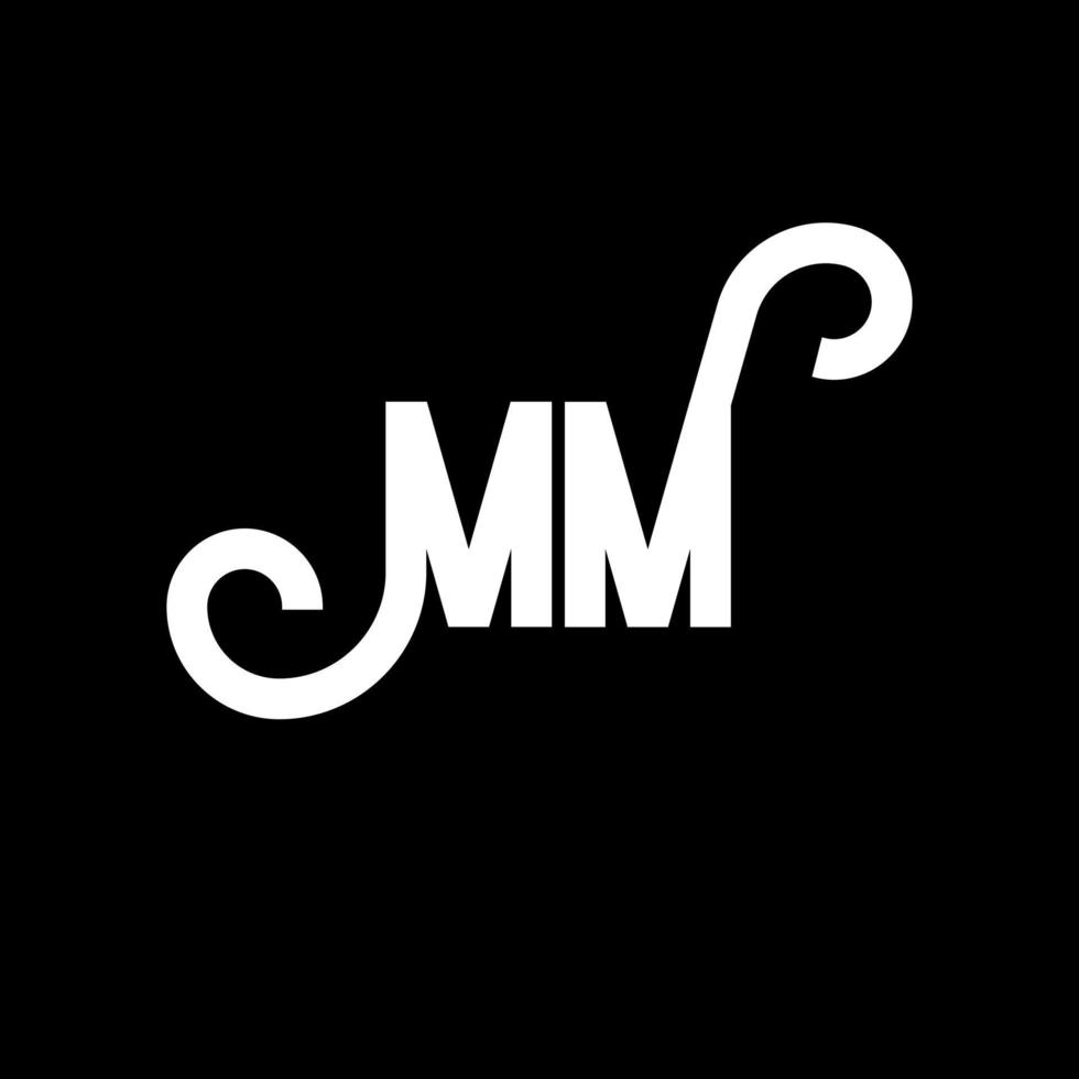 MM Letter Logo Design. Initial letters MM logo icon. Abstract letter MM minimal logo design template. M M letter design vector with black colors. mm logo