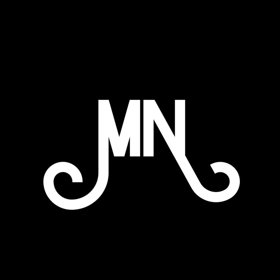 MN Letter Logo Design. Initial letters MN logo icon. Abstract letter MN minimal logo design template. M N letter design vector with black colors. mn logo