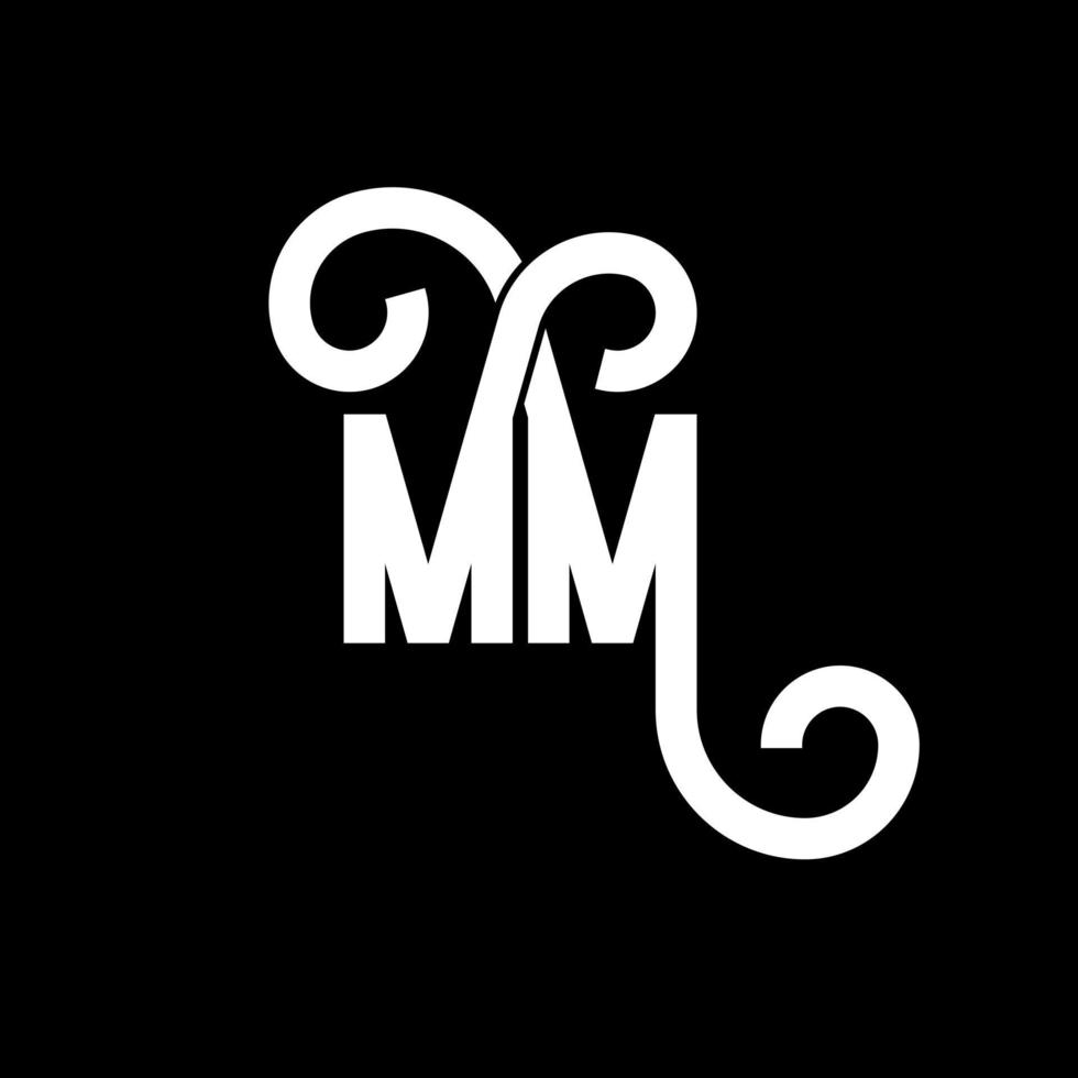 MM Letter Logo Design. Initial letters MM logo icon. Abstract letter MM minimal logo design template. M M letter design vector with black colors. mm logo