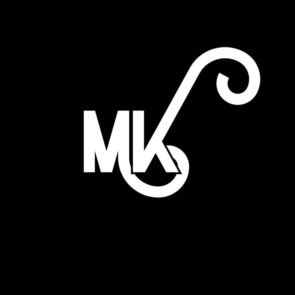 MK Letter Logo Design. Initial letters MK logo icon. Abstract letter MK minimal logo design template. M K letter design vector with black colors. mk logo