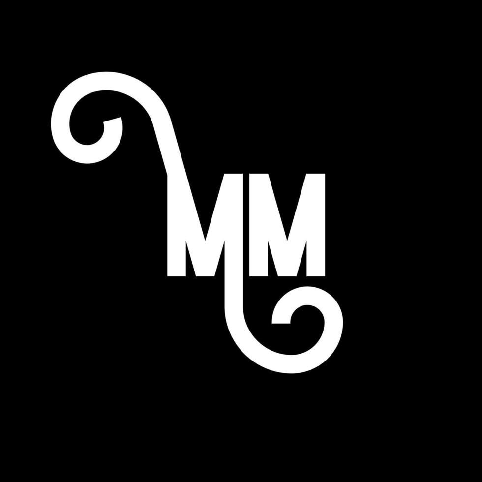 MM Letter Logo Design. Initial letters MM logo icon. Abstract letter MM minimal logo design template. M M letter design vector with black colors. mm logo