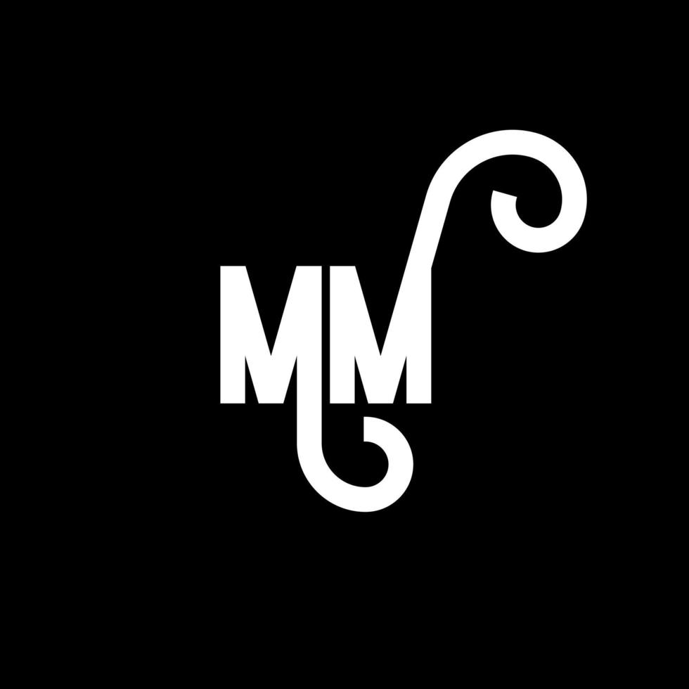 MM Letter Logo Design. Initial letters MM logo icon. Abstract letter MM minimal logo design template. M M letter design vector with black colors. mm logo