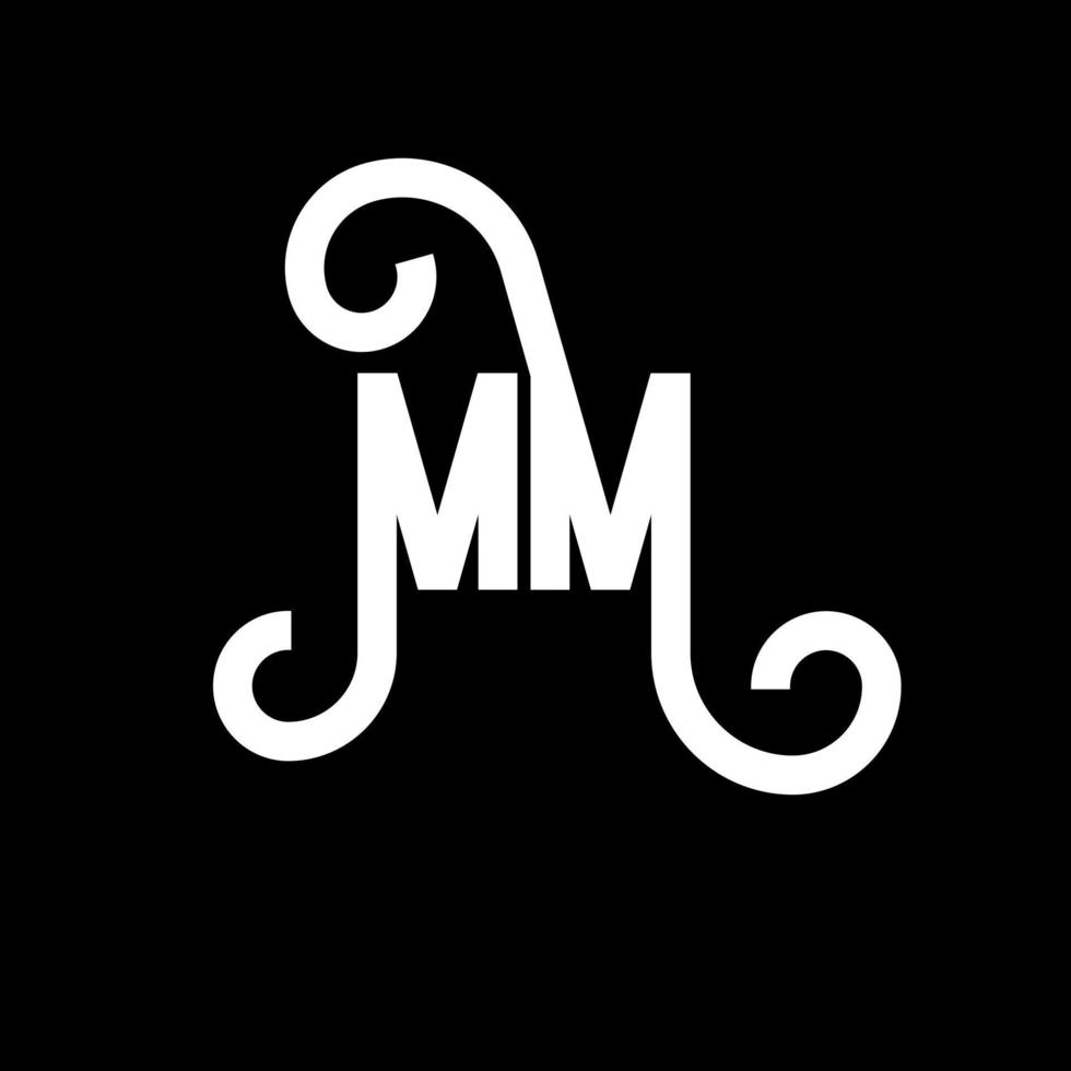 MM Letter Logo Design. Initial letters MM logo icon. Abstract letter MM minimal logo design template. M M letter design vector with black colors. mm logo