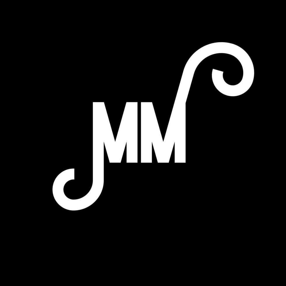MM Letter Logo Design. Initial letters MM logo icon. Abstract letter MM minimal logo design template. M M letter design vector with black colors. mm logo