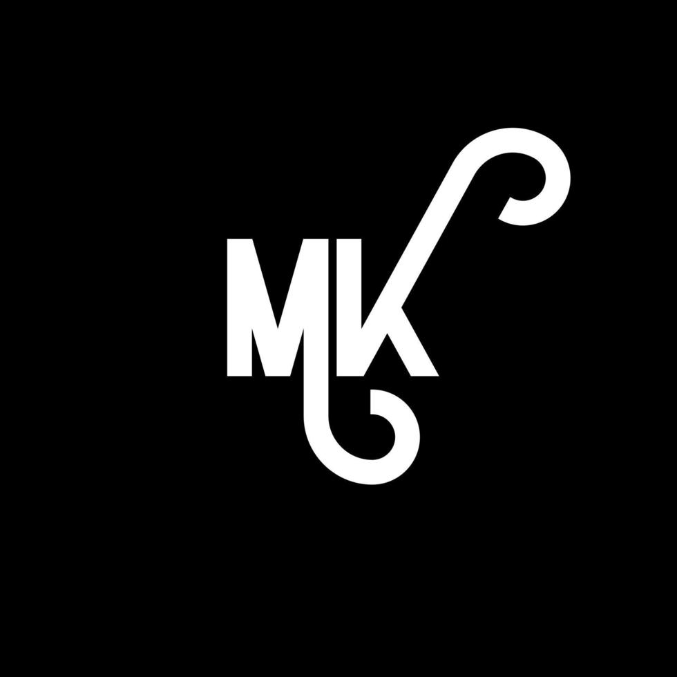 MK Letter Logo Design. Initial letters MK logo icon. Abstract letter MK minimal logo design template. M K letter design vector with black colors. mk logo