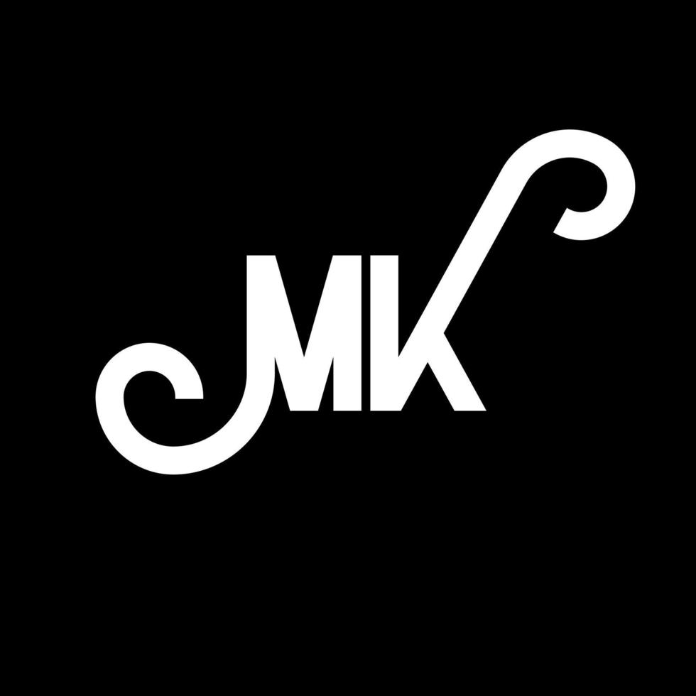 diseño del logotipo de la letra mk. icono del logotipo mk de letras iniciales. plantilla de diseño de logotipo mínimo mk de letra abstracta. vector de diseño de letras mk con colores negros. logotipo mk