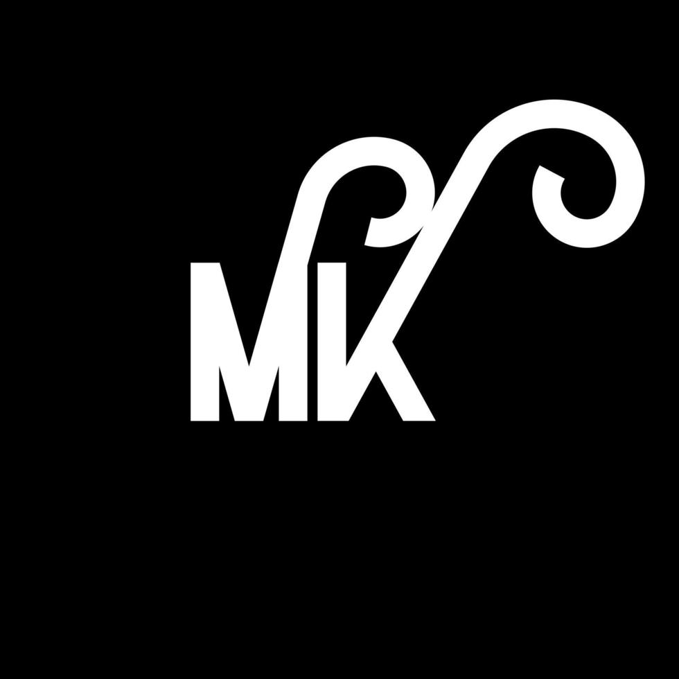 MK Letter Logo Design. Initial letters MK logo icon. Abstract letter MK minimal logo design template. M K letter design vector with black colors. mk logo