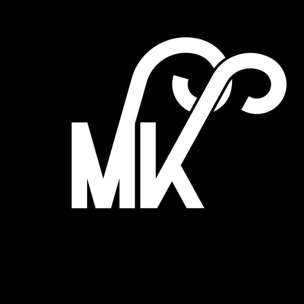 diseño del logotipo de la letra mk. icono del logotipo mk de letras iniciales. plantilla de diseño de logotipo mínimo mk de letra abstracta. vector de diseño de letras mk con colores negros. logotipo mk