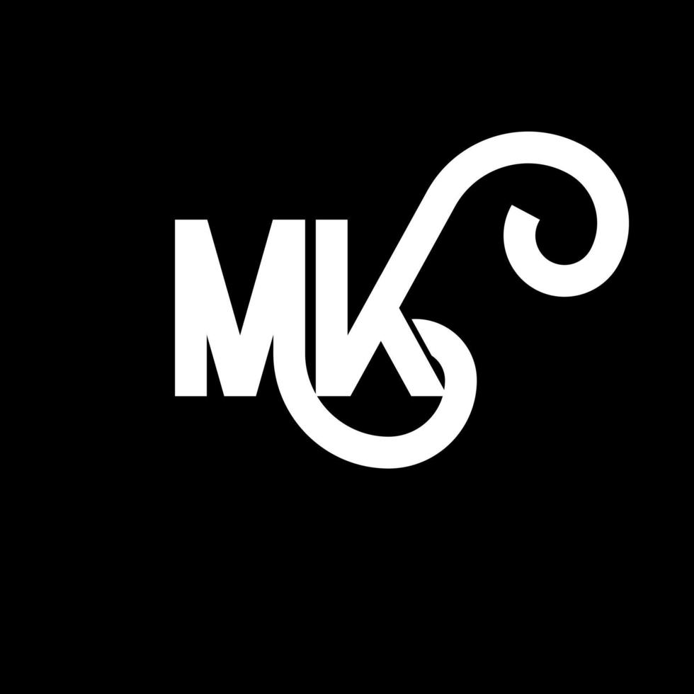 MK Letter Logo Design. Initial letters MK logo icon. Abstract letter MK minimal logo design template. M K letter design vector with black colors. mk logo