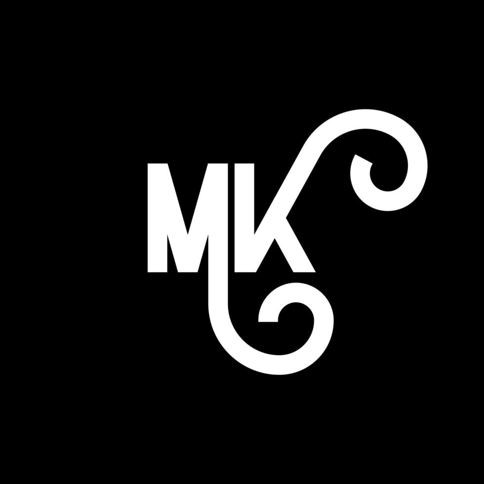 MK Letter Logo Design. Initial letters MK logo icon. Abstract letter MK minimal logo design template. M K letter design vector with black colors. mk logo