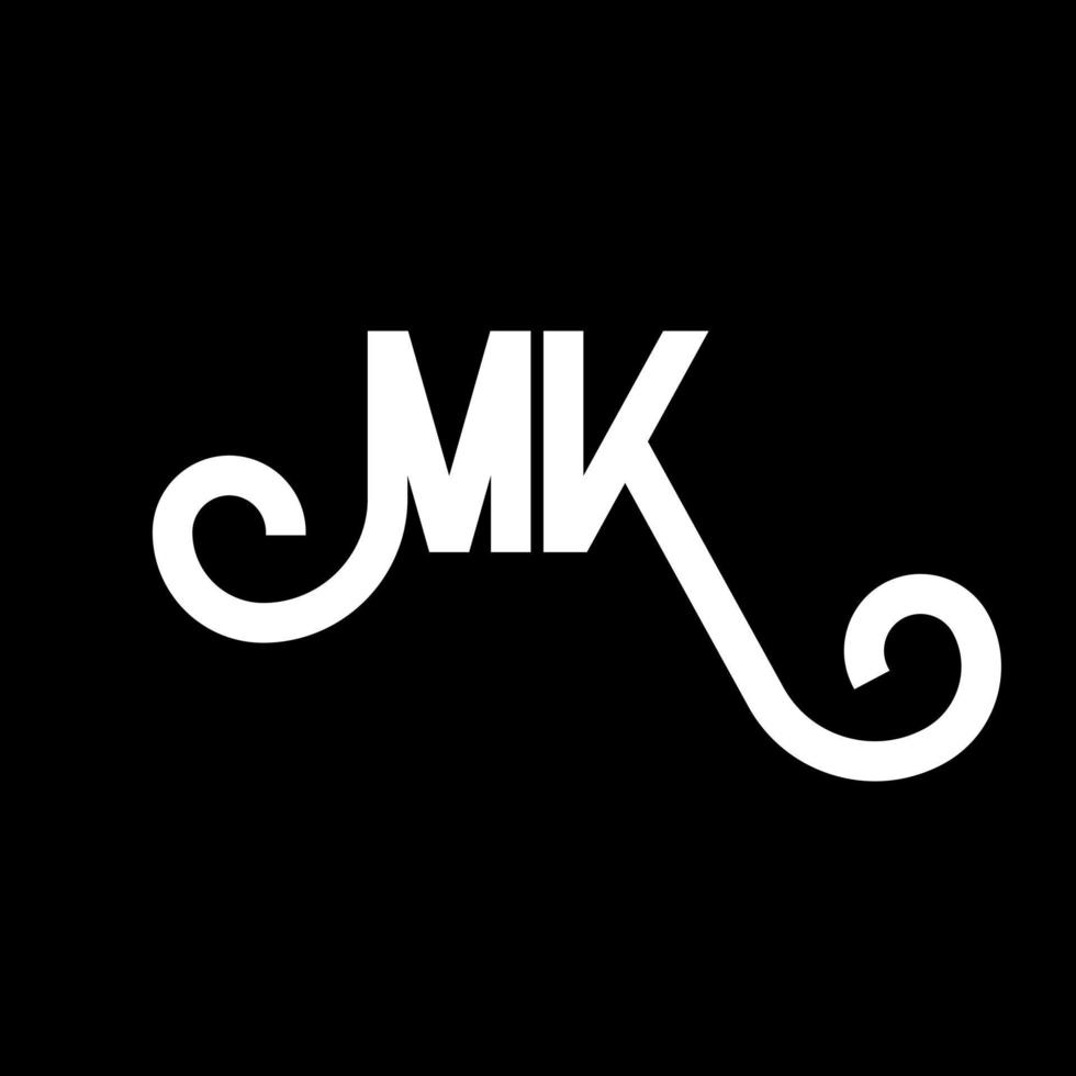 diseño del logotipo de la letra mk. icono del logotipo mk de letras iniciales. plantilla de diseño de logotipo mínimo mk de letra abstracta. vector de diseño de letras mk con colores negros. logotipo mk