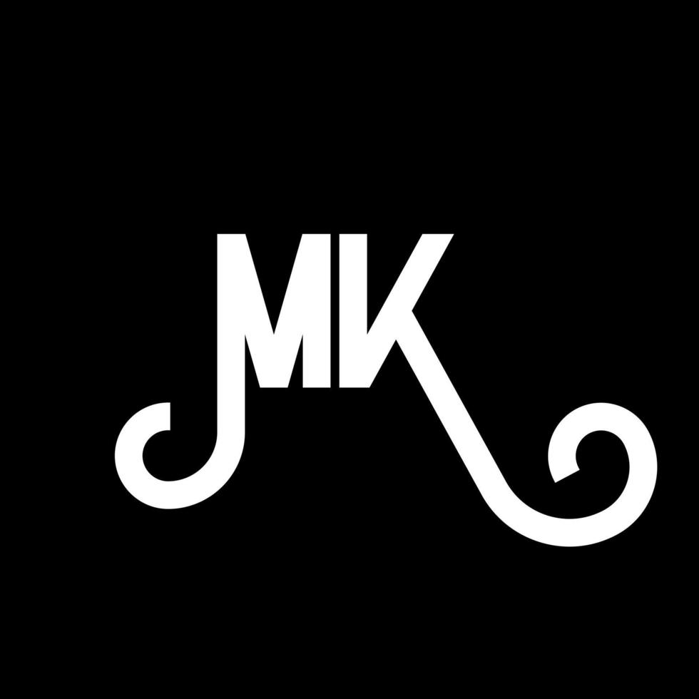 MK Letter Logo Design. Initial letters MK logo icon. Abstract letter MK minimal logo design template. M K letter design vector with black colors. mk logo