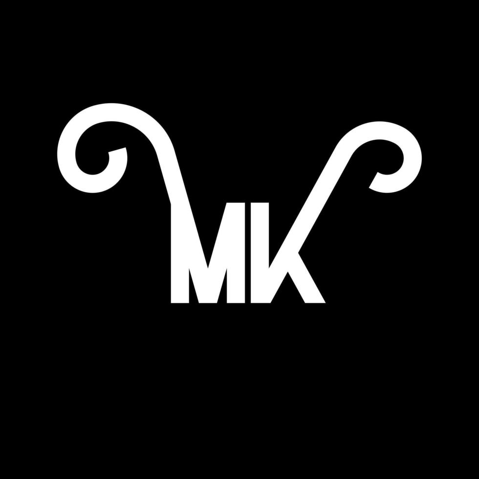 MK Letter Logo Design. Initial letters MK logo icon. Abstract letter MK minimal logo design template. M K letter design vector with black colors. mk logo