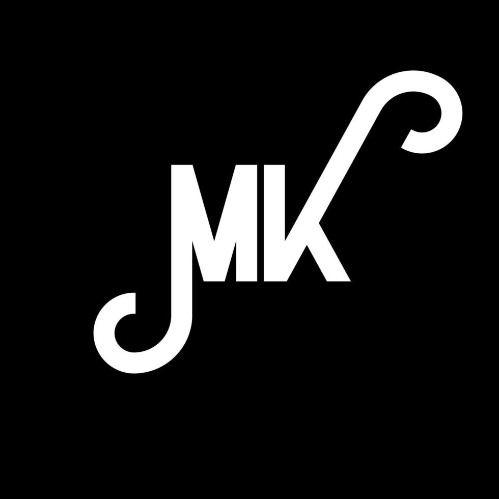 MK Letter Logo Design. Initial letters MK logo icon. Abstract letter MK minimal logo design template. M K letter design vector with black colors. mk logo