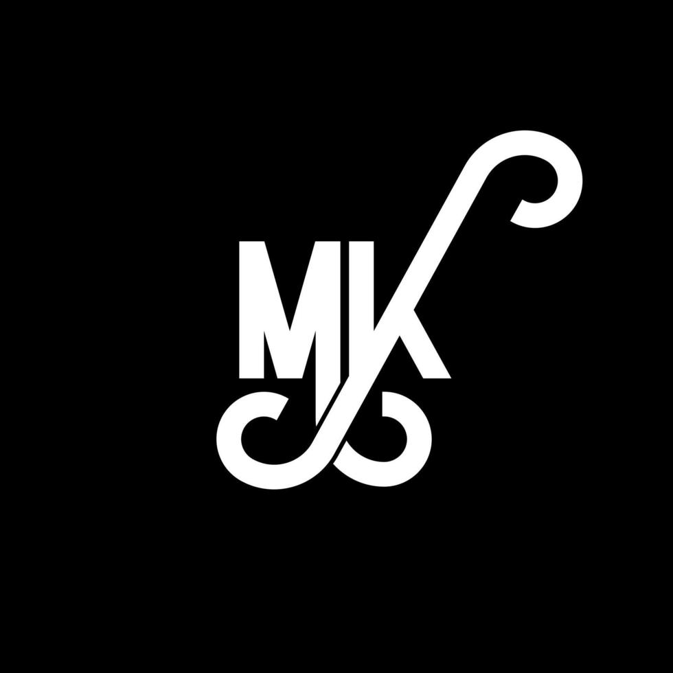 MK Letter Logo Design. Initial letters MK logo icon. Abstract letter MK minimal logo design template. M K letter design vector with black colors. mk logo