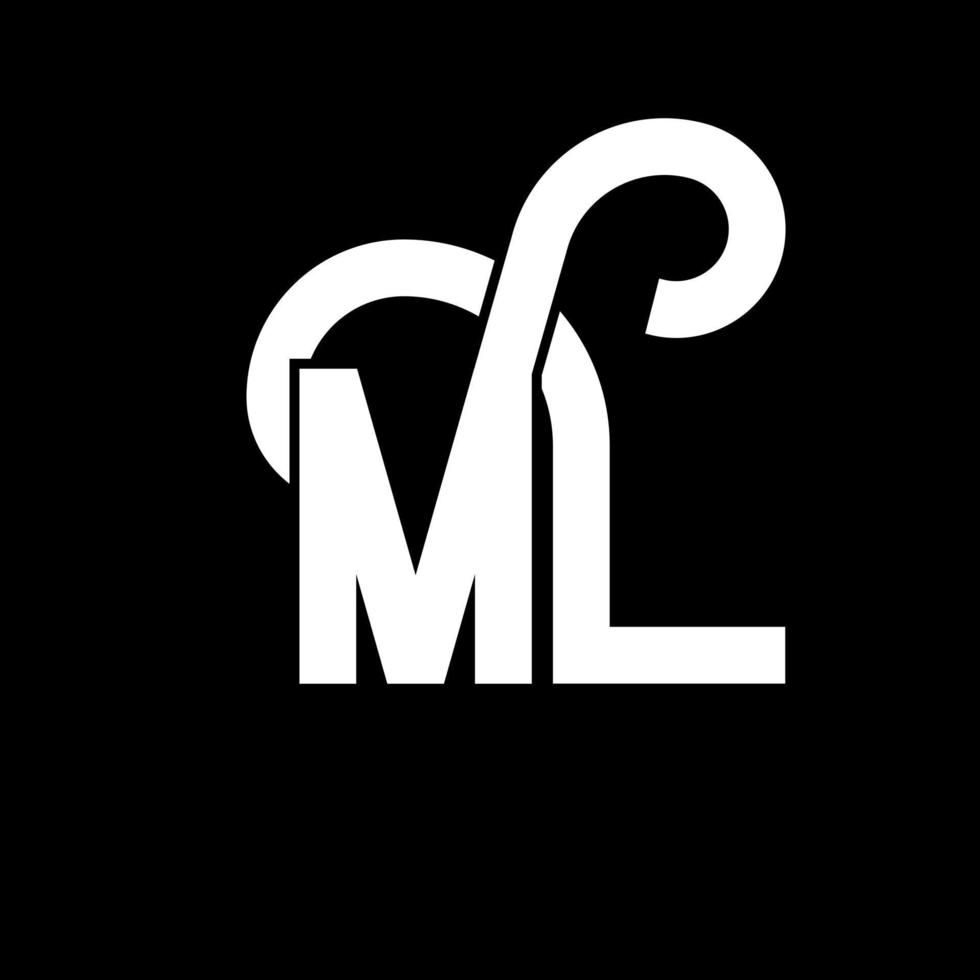 diseño de logotipo de letra ml. icono del logotipo de letras iniciales ml. plantilla de diseño de logotipo mínimo de letra abstracta ml. ml vector de diseño de letras con colores negros. logotipo de ml