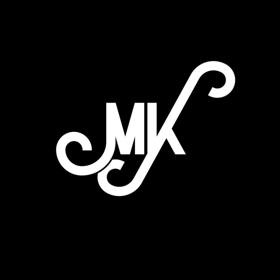 diseño del logotipo de la letra mk. icono del logotipo mk de letras iniciales. plantilla de diseño de logotipo mínimo mk de letra abstracta. vector de diseño de letras mk con colores negros. logotipo mk