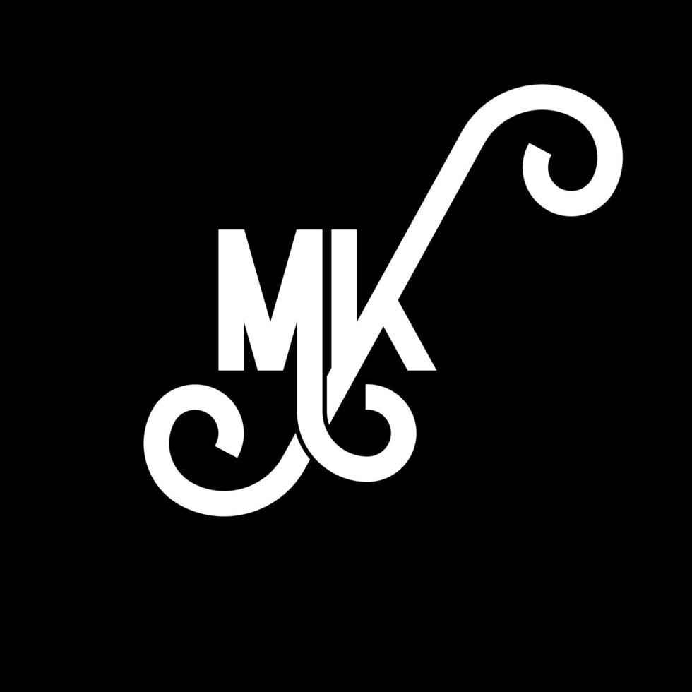 MK Letter Logo Design. Initial letters MK logo icon. Abstract letter MK minimal logo design template. M K letter design vector with black colors. mk logo