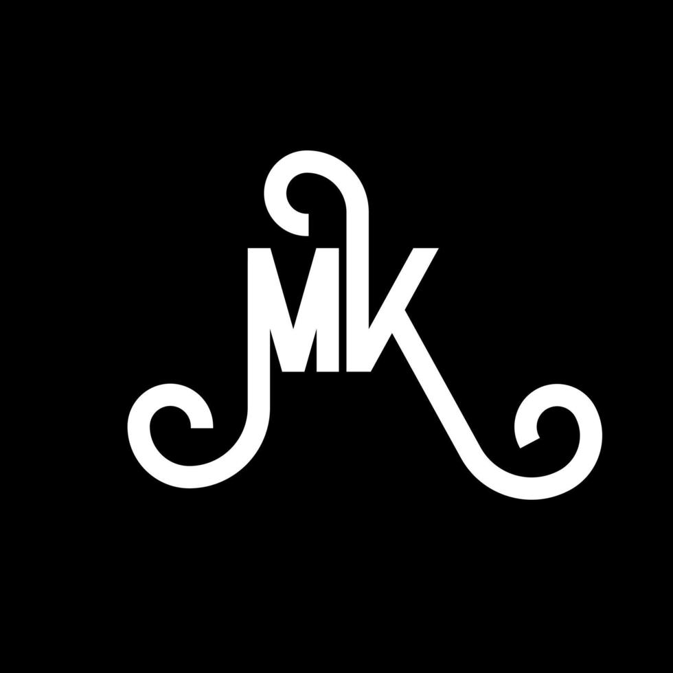 MK Letter Logo Design. Initial letters MK logo icon. Abstract letter MK minimal logo design template. M K letter design vector with black colors. mk logo