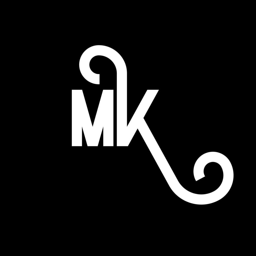MK Letter Logo Design. Initial letters MK logo icon. Abstract letter MK minimal logo design template. M K letter design vector with black colors. mk logo