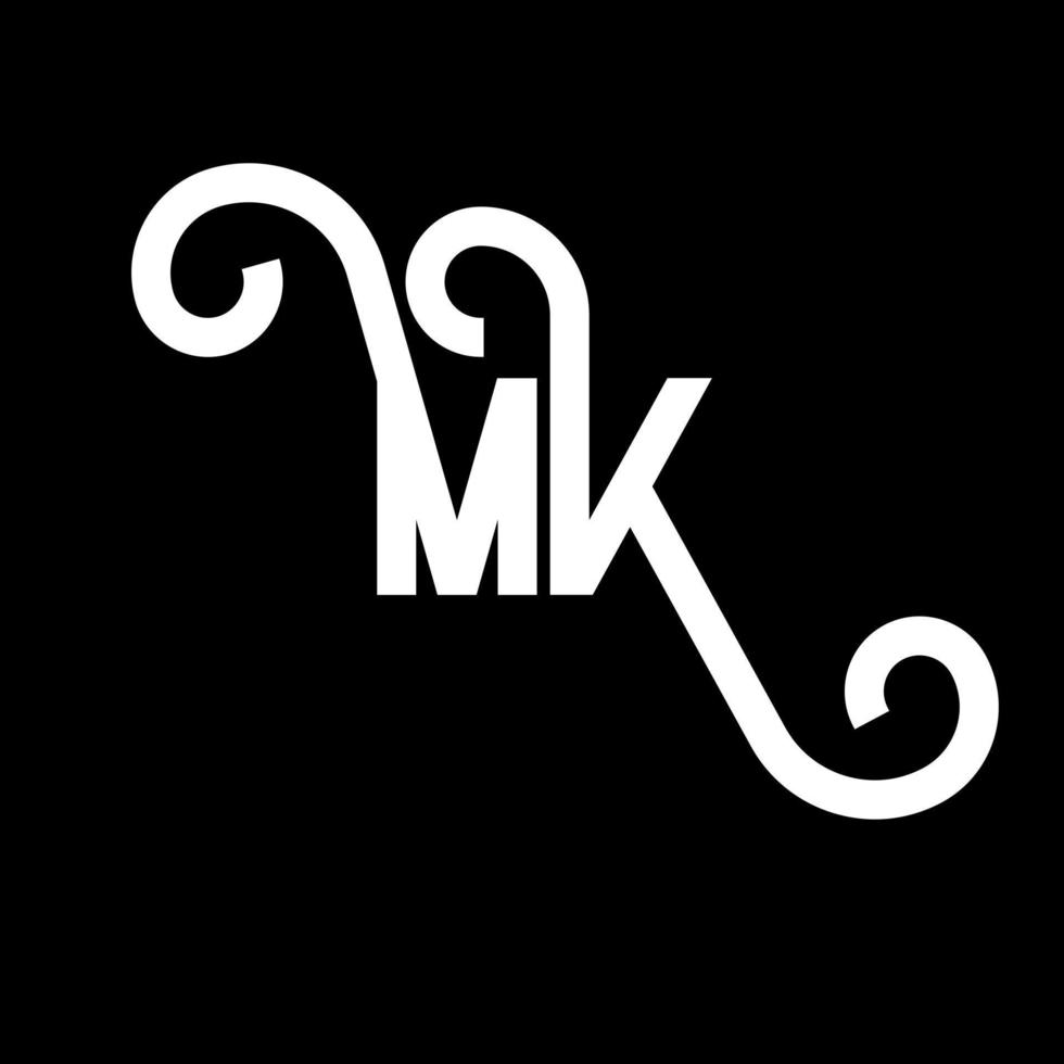 MK Letter Logo Design. Initial letters MK logo icon. Abstract letter MK minimal logo design template. M K letter design vector with black colors. mk logo